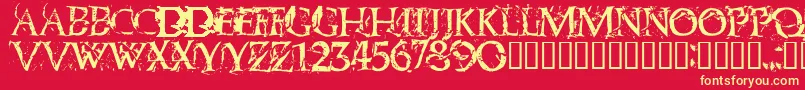 Blasphemy Font – Yellow Fonts on Red Background