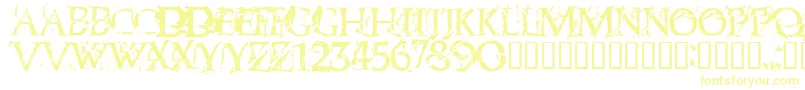 Blasphemy Font – Yellow Fonts on White Background