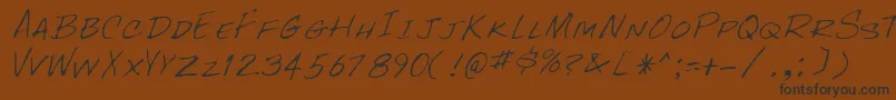 RockyRegular-Schriftart – Schwarze Schriften auf braunem Hintergrund