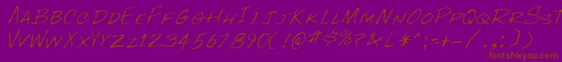 RockyRegular Font – Brown Fonts on Purple Background