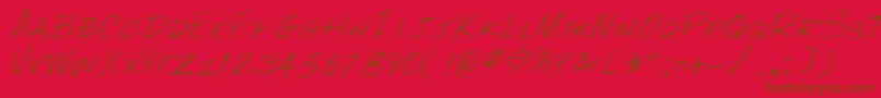 RockyRegular-fontti – ruskeat fontit punaisella taustalla