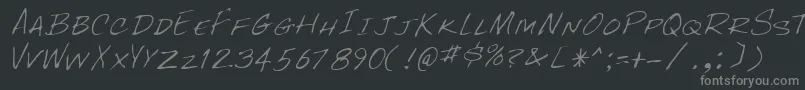 フォントRockyRegular – 黒い背景に灰色の文字
