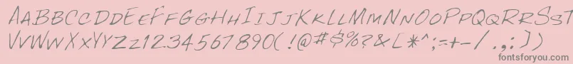 RockyRegular Font – Gray Fonts on Pink Background