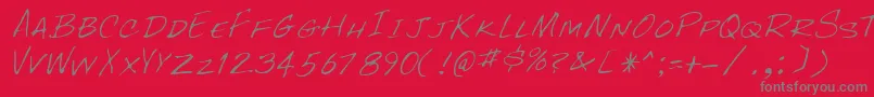RockyRegular Font – Gray Fonts on Red Background