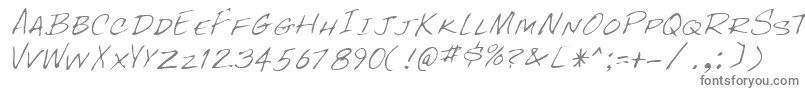 フォントRockyRegular – 白い背景に灰色の文字