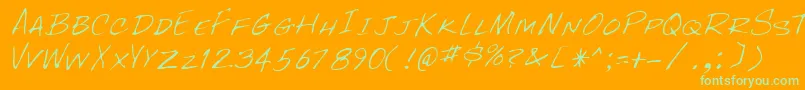 RockyRegular Font – Green Fonts on Orange Background