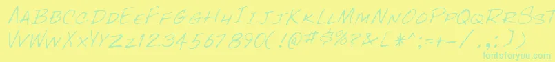 RockyRegular Font – Green Fonts on Yellow Background
