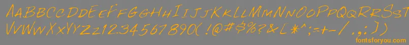 RockyRegular-Schriftart – Orangefarbene Schriften auf grauem Hintergrund