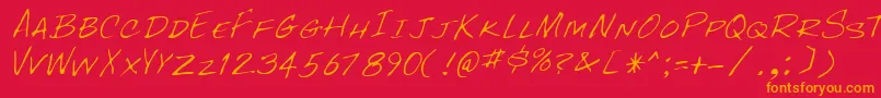 RockyRegular Font – Orange Fonts on Red Background