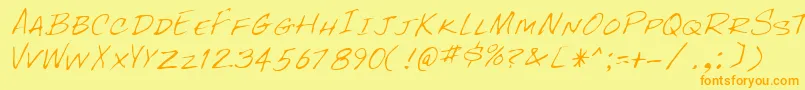 RockyRegular Font – Orange Fonts on Yellow Background