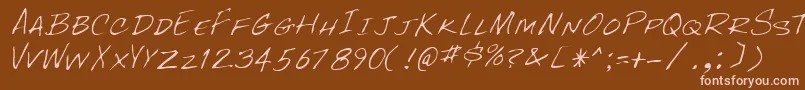 RockyRegular Font – Pink Fonts on Brown Background
