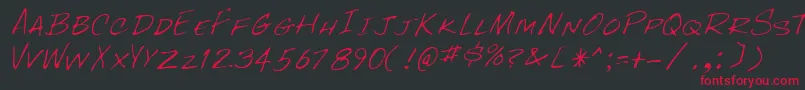RockyRegular Font – Red Fonts on Black Background