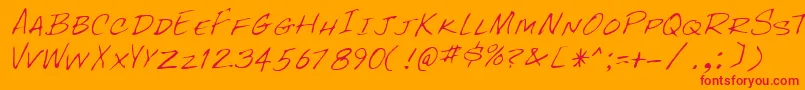 Fonte RockyRegular – fontes vermelhas em um fundo laranja