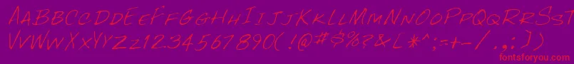Fonte RockyRegular – fontes vermelhas em um fundo violeta