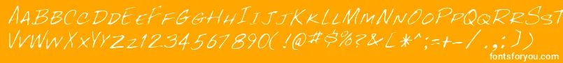 Шрифт RockyRegular – белые шрифты на оранжевом фоне