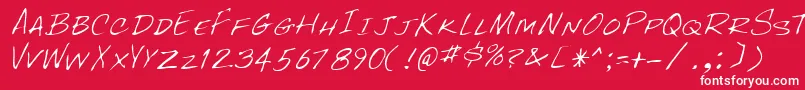 RockyRegular Font – White Fonts on Red Background
