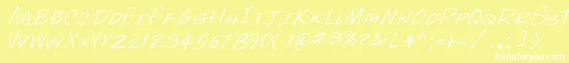 フォントRockyRegular – 黄色い背景に白い文字