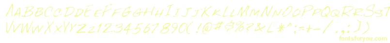 フォントRockyRegular – 黄色のフォント