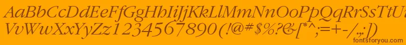 GaramondettItalic-fontti – ruskeat fontit oranssilla taustalla