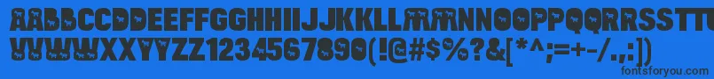 Шрифт BulltoaddemocratRegular – чёрные шрифты на синем фоне