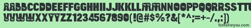 Шрифт BulltoaddemocratRegular – чёрные шрифты на зелёном фоне