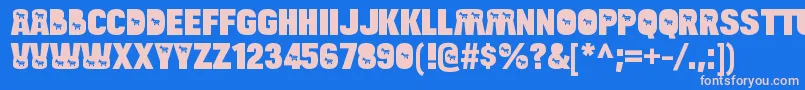 BulltoaddemocratRegular Font – Pink Fonts on Blue Background