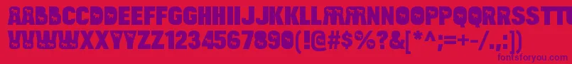 Шрифт BulltoaddemocratRegular – фиолетовые шрифты на красном фоне
