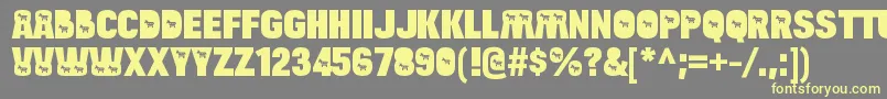 BulltoaddemocratRegular Font – Yellow Fonts on Gray Background