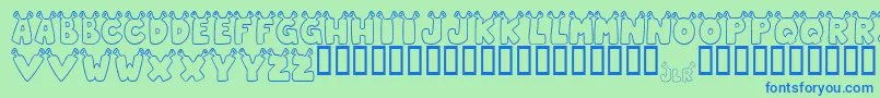 JlrStarShrek Font – Blue Fonts on Green Background