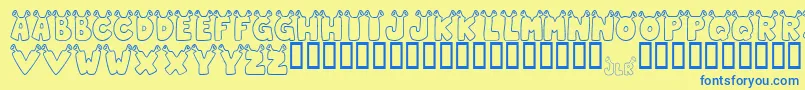 JlrStarShrek Font – Blue Fonts on Yellow Background