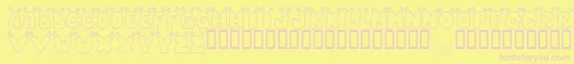 JlrStarShrek Font – Pink Fonts on Yellow Background