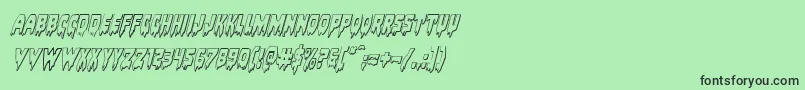フォントBloodlust3Dital – 緑の背景に黒い文字