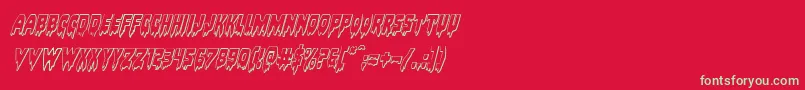 フォントBloodlust3Dital – 赤い背景に緑の文字