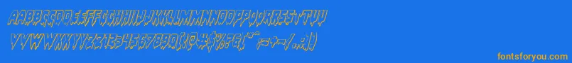 Bloodlust3Dital Font – Orange Fonts on Blue Background
