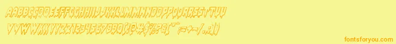 Bloodlust3Dital Font – Orange Fonts on Yellow Background