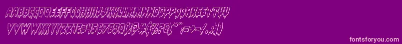 Bloodlust3Dital Font – Pink Fonts on Purple Background