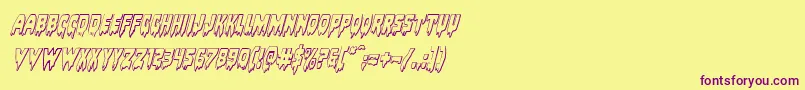 Bloodlust3Dital Font – Purple Fonts on Yellow Background