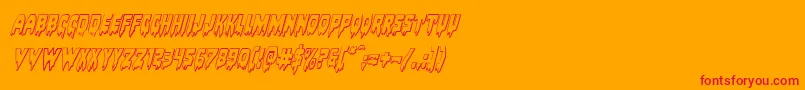 Bloodlust3Dital Font – Red Fonts on Orange Background