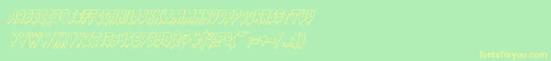 Bloodlust3Dital Font – Yellow Fonts on Green Background