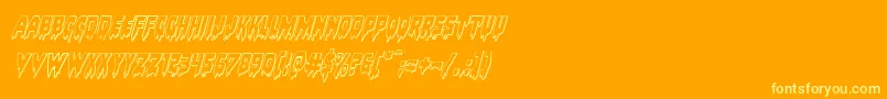 Bloodlust3Dital Font – Yellow Fonts on Orange Background