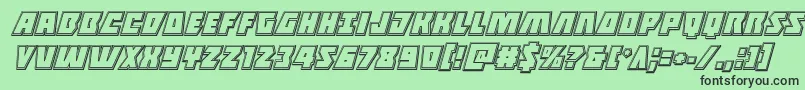 Halfshellheroengraveital Font – Black Fonts on Green Background