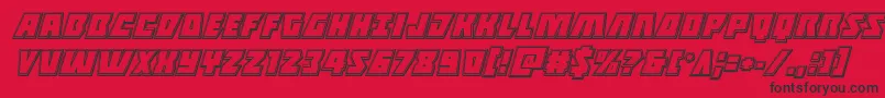 Halfshellheroengraveital Font – Black Fonts on Red Background