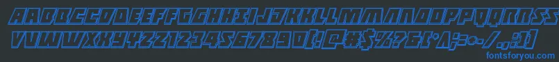 Halfshellheroengraveital Font – Blue Fonts on Black Background