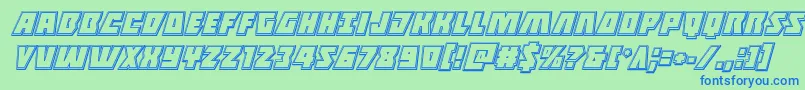 Halfshellheroengraveital Font – Blue Fonts on Green Background
