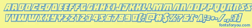 Halfshellheroengraveital Font – Blue Fonts on Yellow Background