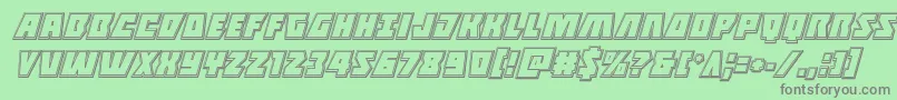 Halfshellheroengraveital Font – Gray Fonts on Green Background