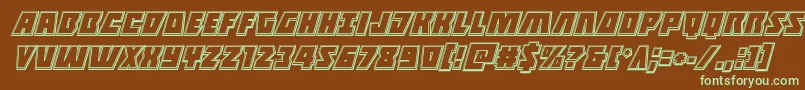 Шрифт Halfshellheroengraveital – зелёные шрифты на коричневом фоне