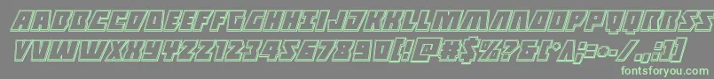 Halfshellheroengraveital Font – Green Fonts on Gray Background