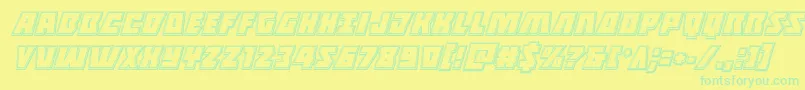 Halfshellheroengraveital Font – Green Fonts on Yellow Background