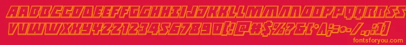 Halfshellheroengraveital Font – Orange Fonts on Red Background